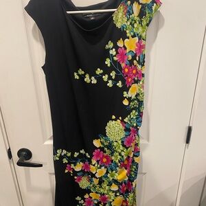 Ronni Nicole Black Dress with Colorful Floral Pattern